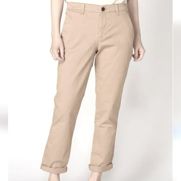 GAP Tan Girlfriend Chinos Classic Straight-Leg - Size 8 Great Condition - Picture 1 of 5